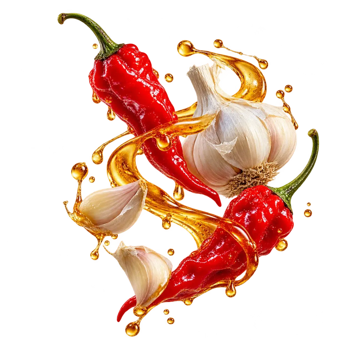 Nai Miris chilies, garlic and honey flavor illustration