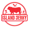 Island Jerky bull and palms emblem